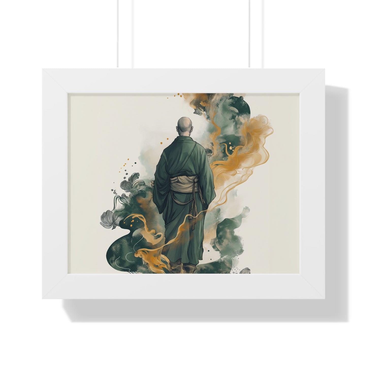 Framed Horizontal PosterSerene Monk Framed Poster – Available in 3 Sizes