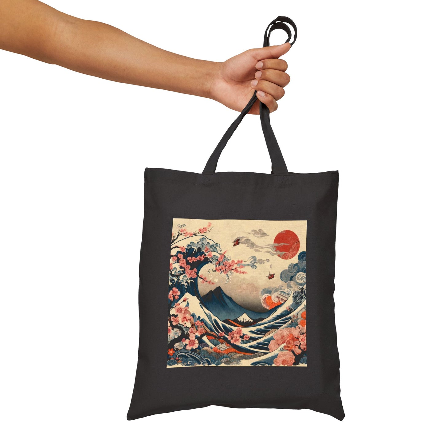 Big Wave Cotton Canvas Tote Bag – Flow with the Waves