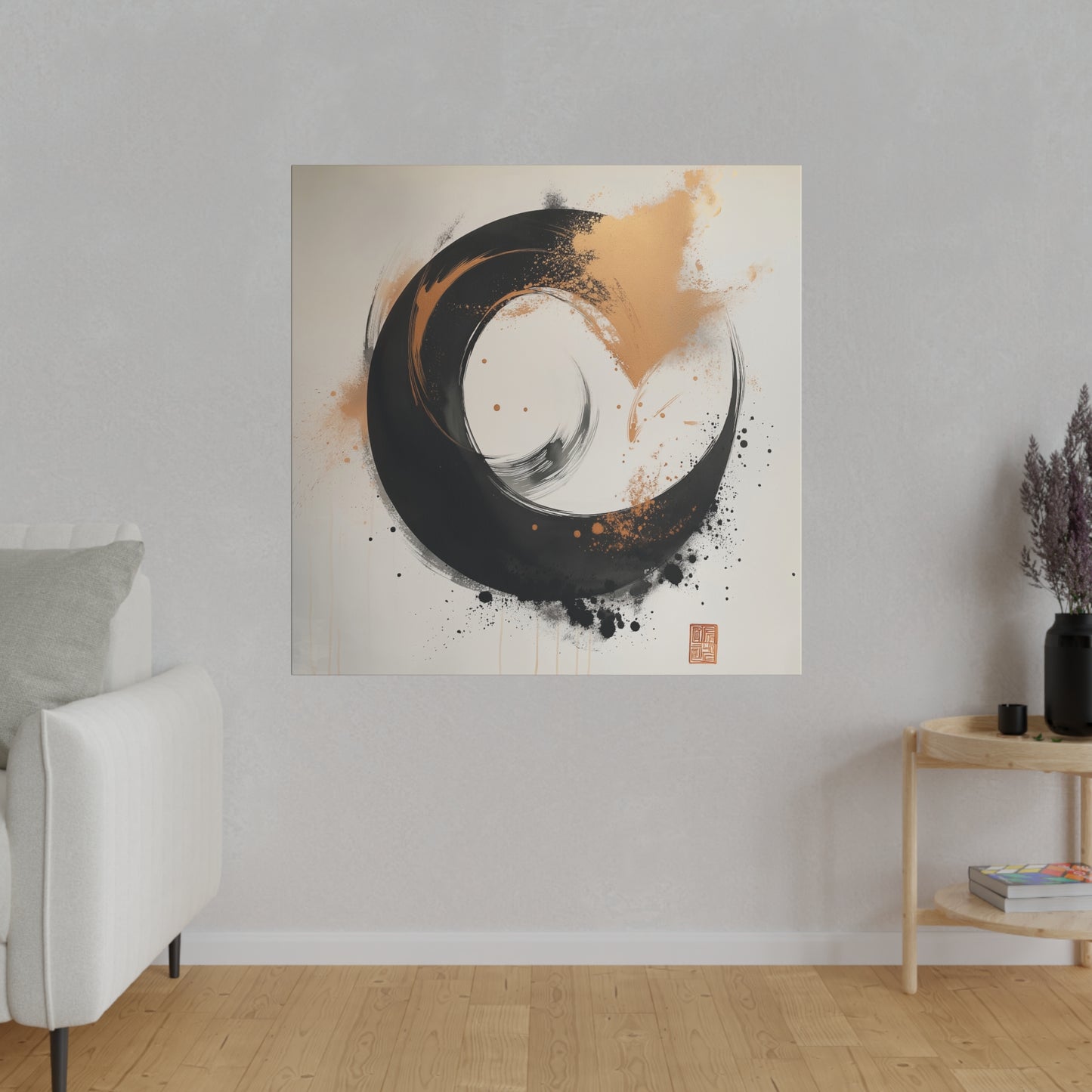 Zen Circle Canvas – Minimalistische Enso-Kunst für innere Balance