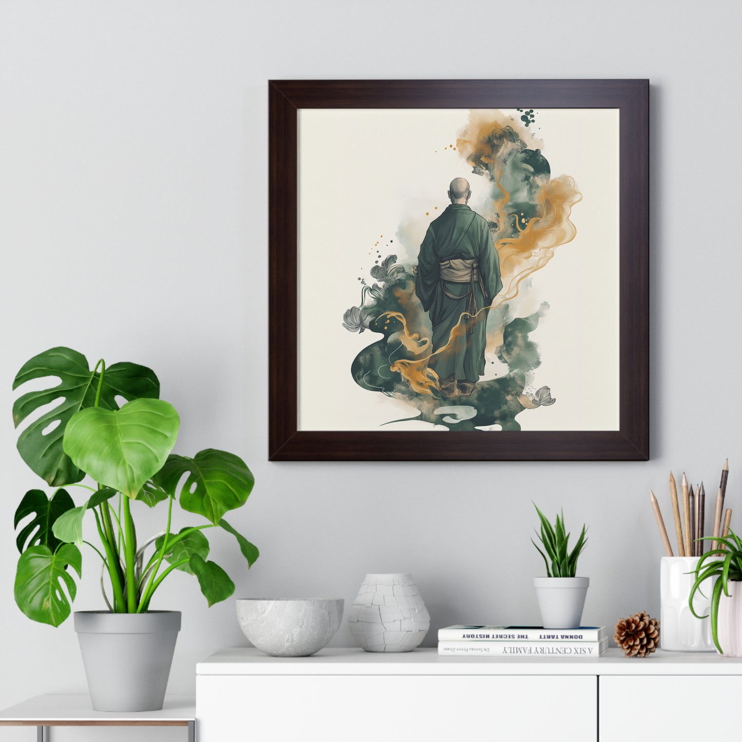 Framed Horizontal PosterSerene Monk Framed Poster – Available in 3 Sizes