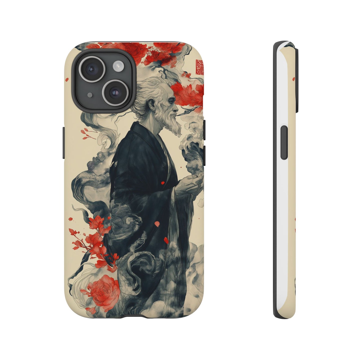 Zen Monk Tough Phone Case – Dual Layer Protection with Mystical Art